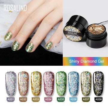 Rosalind Rosalind Shiny Diamond Nail Gel 8 Colors 5ML Gliter Nail Polish